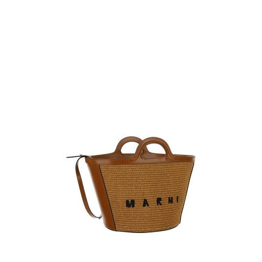 Brown Cotton Shoulder Bag