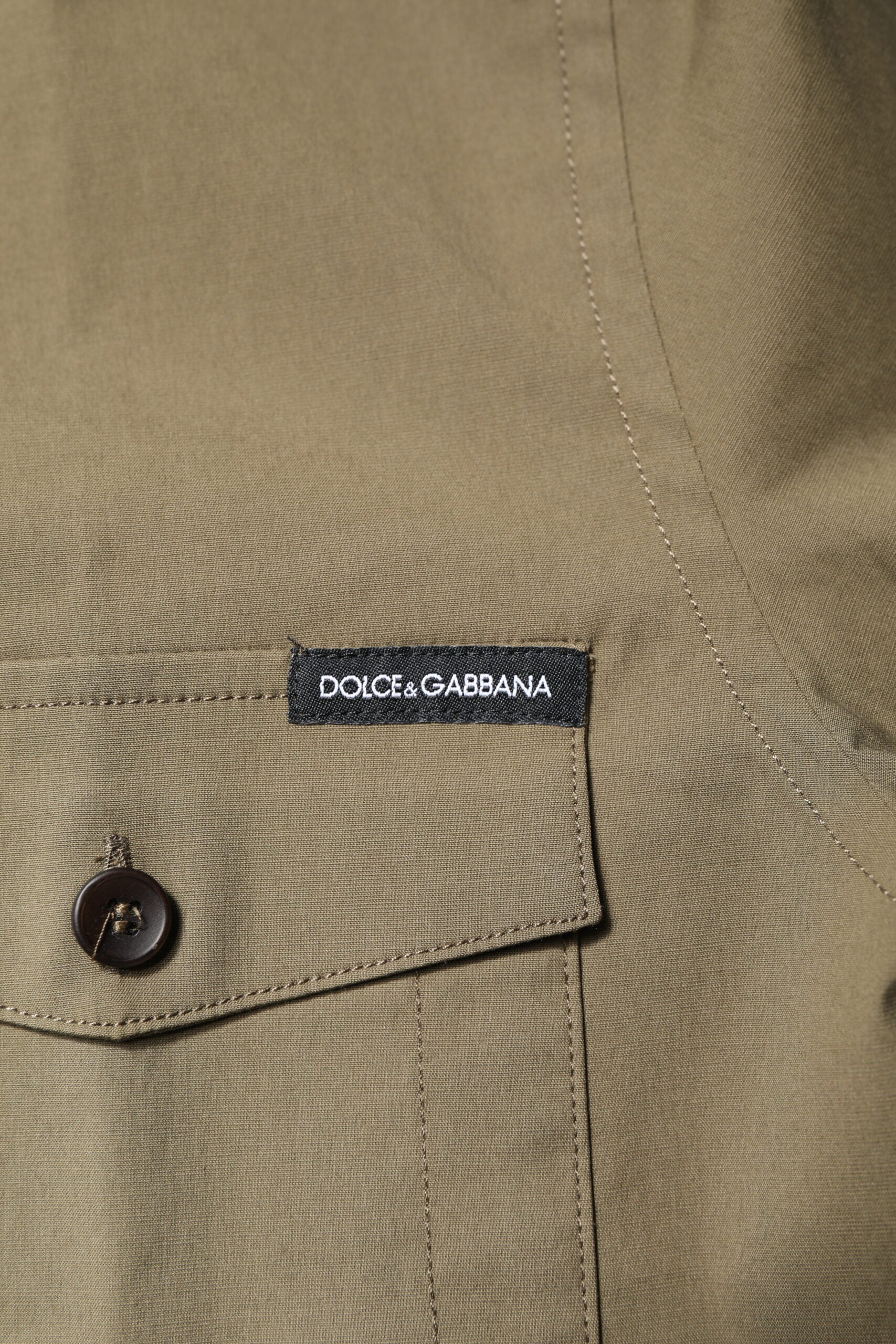 Brown Cotton Stretch Casual Long Sleeves Shirt-Dolce & Gabbana-LabelTerrace.com
