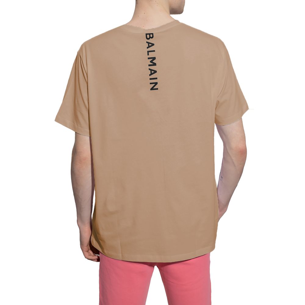Brown Cotton T-Shirt-Balmain-LabelTerrace.com