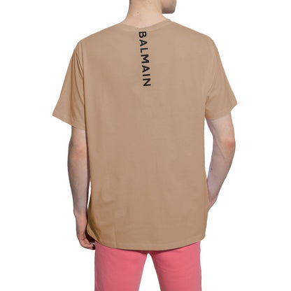 Brown Cotton T-Shirt-Balmain-LabelTerrace.com