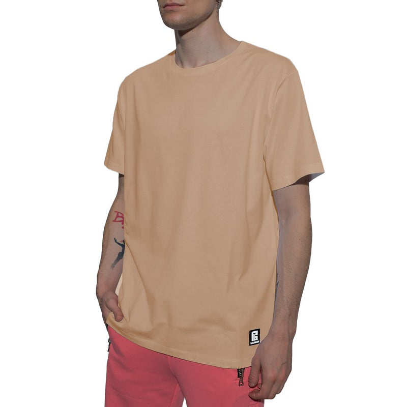 Brown Cotton T-Shirt-Balmain-LabelTerrace.com