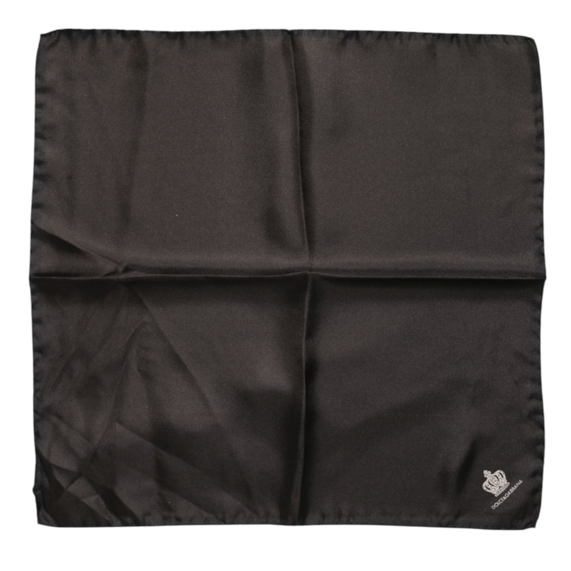 Brown DG Crown Silk Square Men Foulard Scarf-Dolce & Gabbana-LabelTerrace.com