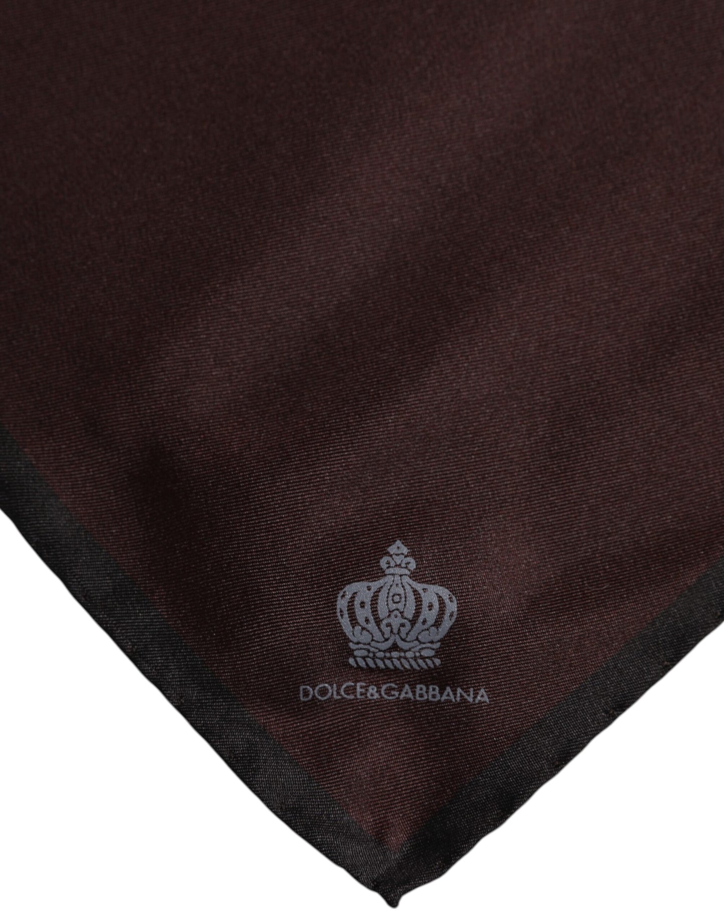 Brown DG Crown Silk Square Men Foulard Scarf-Dolce & Gabbana-LabelTerrace.com