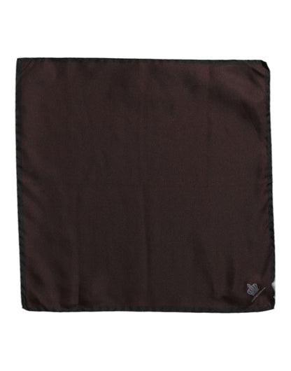 Brown DG Crown Silk Square Men Foulard Scarf-Dolce & Gabbana-LabelTerrace.com