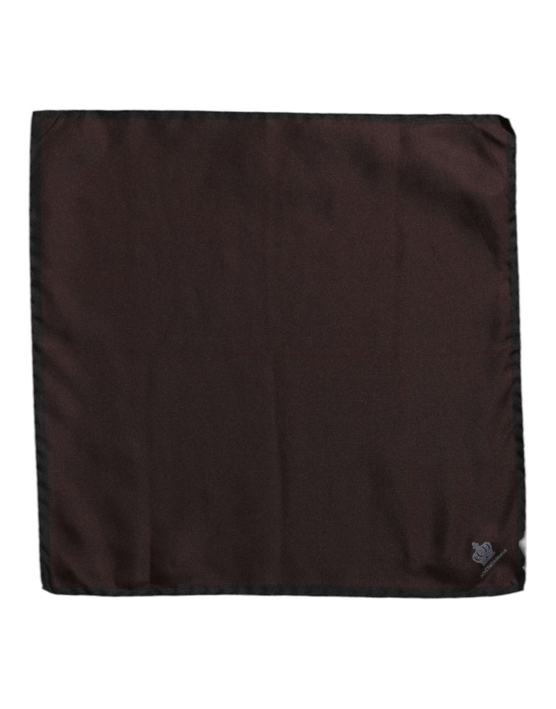 Brown DG Crown Silk Square Men Foulard Scarf-Dolce & Gabbana-LabelTerrace.com