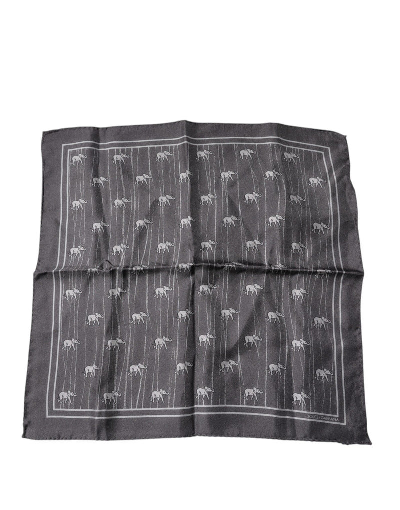 Brown Elephant Fantasy Handkerchief Scarf-Dolce & Gabbana-LabelTerrace.com