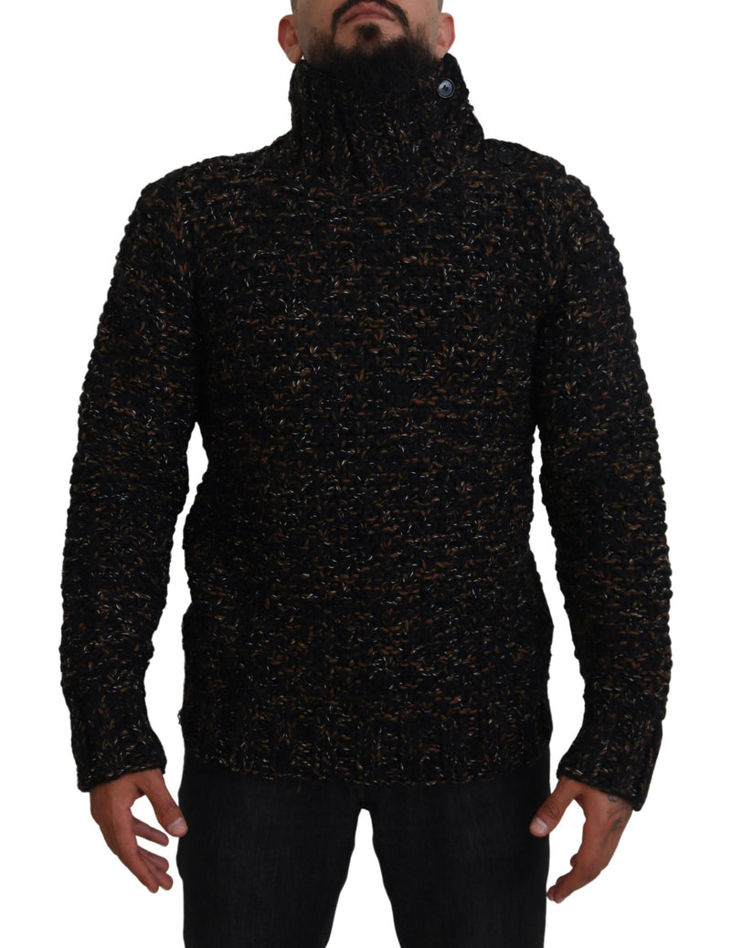 Brown Fatto A Mano Turtleneck Pullover Sweater-Dolce & Gabbana-LabelTerrace.com