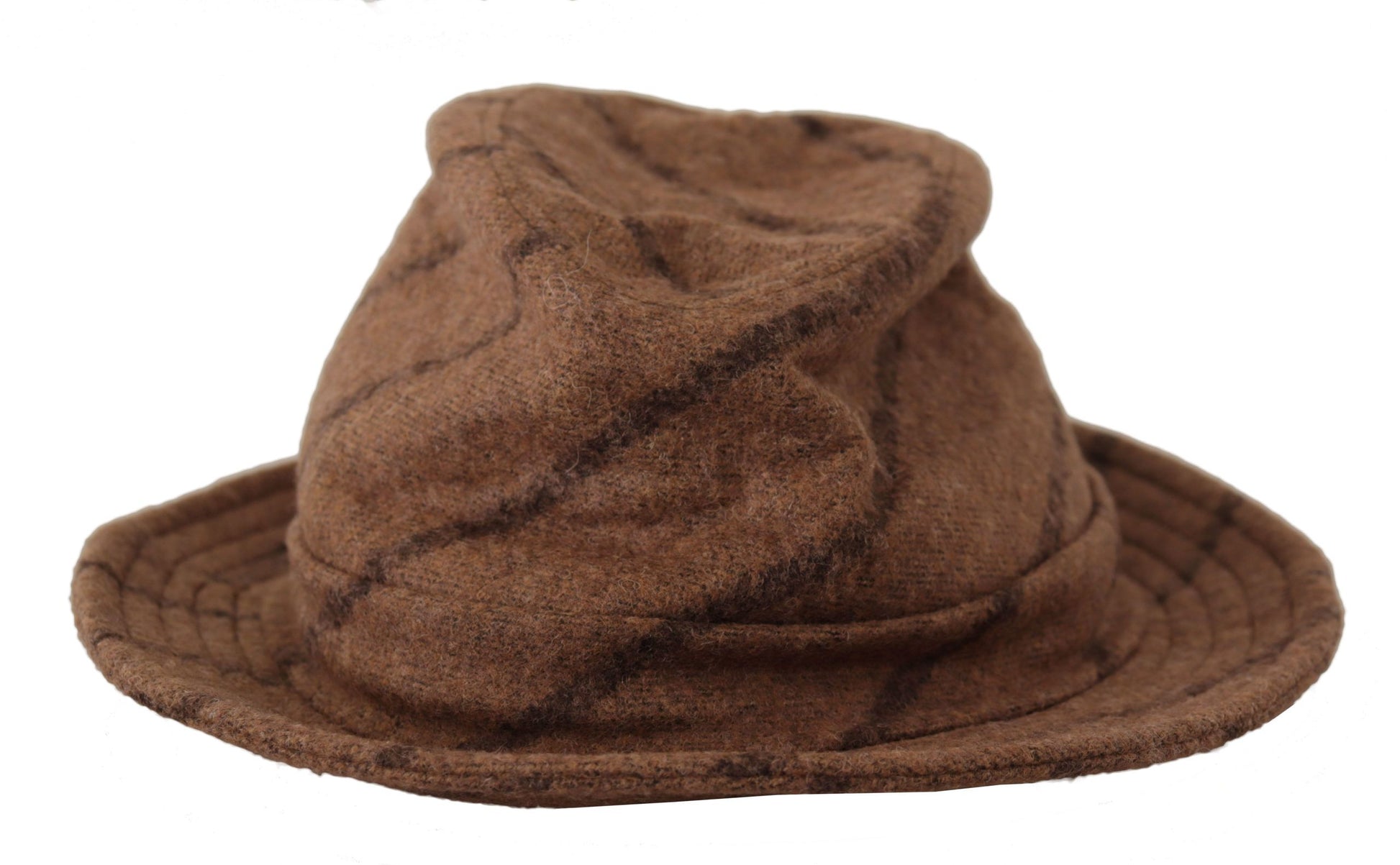Brown Fedora Striped Print Summer Hat