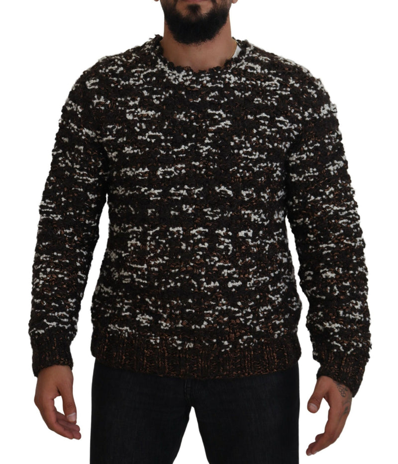 Brown Knitted Wool Fatto A Mano Sweater-Dolce & Gabbana-LabelTerrace.com