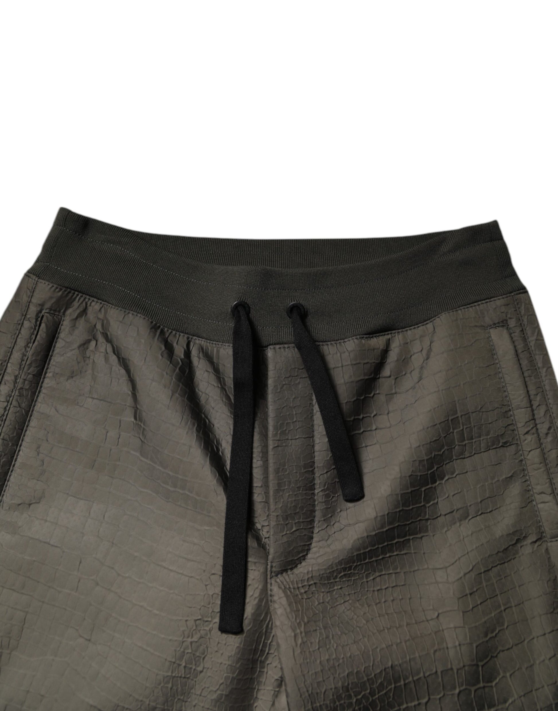 Brown Lambskin Leather Men Sweatpants Pants-Dolce & Gabbana-LabelTerrace.com