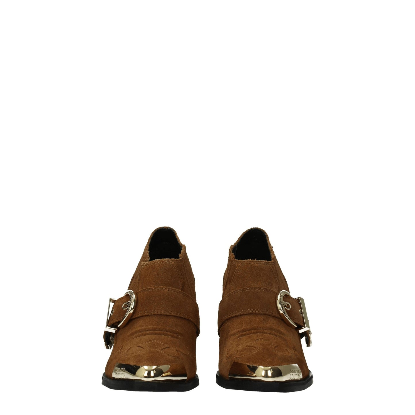 Brown Leather Ankle Boots-Versace Jeans-LabelTerrace.com