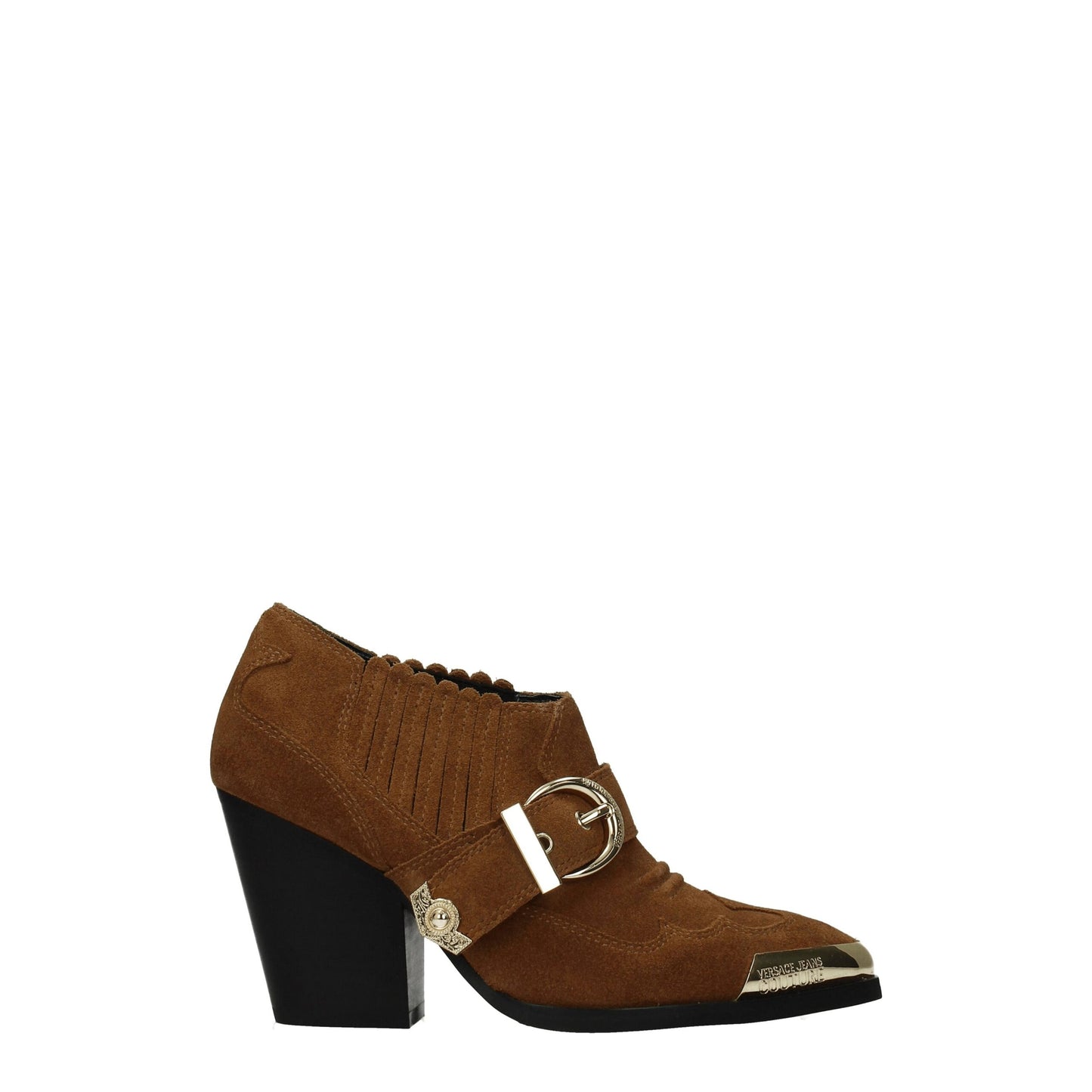 Brown Leather Ankle Boots-Versace Jeans-LabelTerrace.com