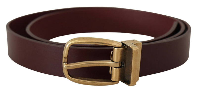 Brown Leather Classic Gold Metal Buckle Belt-Dolce & Gabbana-LabelTerrace.com