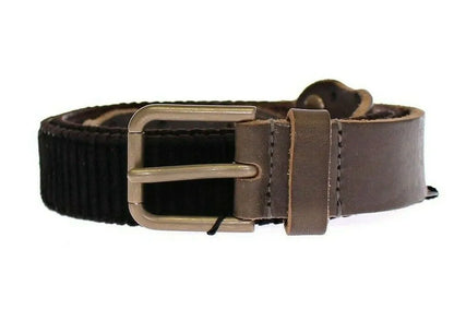 Brown Leather Logo Cintura Gürtel Belt-Dolce & Gabbana-LabelTerrace.com