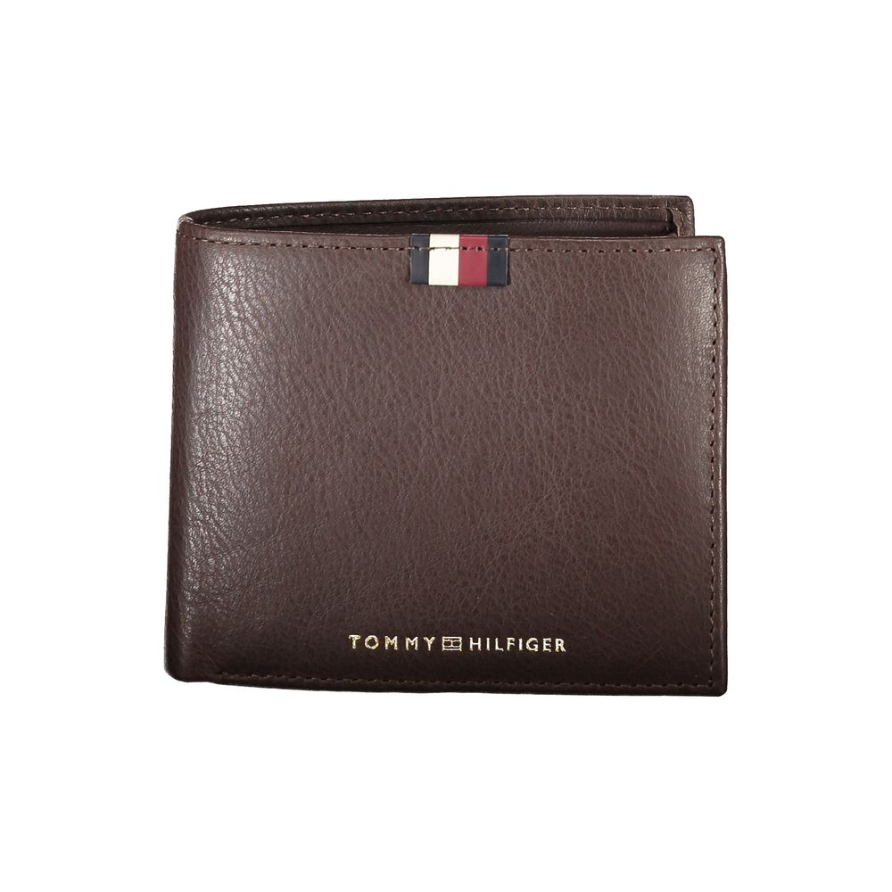 Brown Leather Men Wallet-Tommy Hilfiger-LabelTerrace.com
