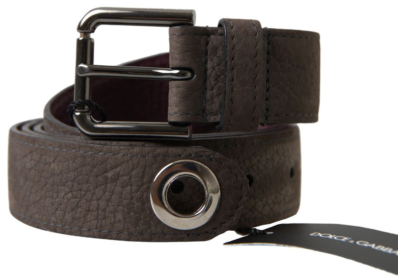 Brown Leather Metal Buckle Men Cintura Belt-Dolce & Gabbana-LabelTerrace.com