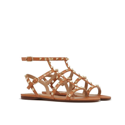 Brown Leather Strap-On Sandals