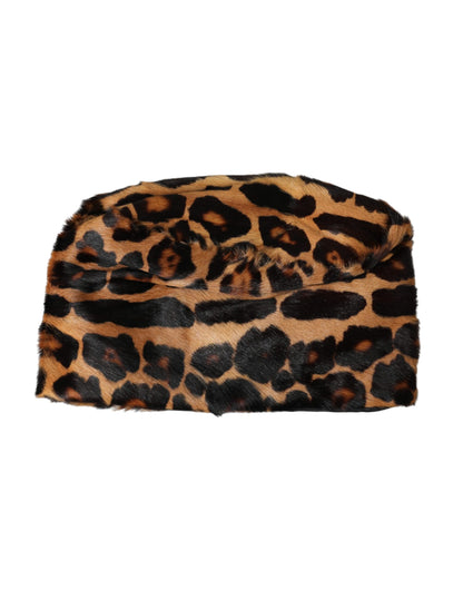 Brown Leopard Fur Women Bucket Hat-Dolce & Gabbana-LabelTerrace.com