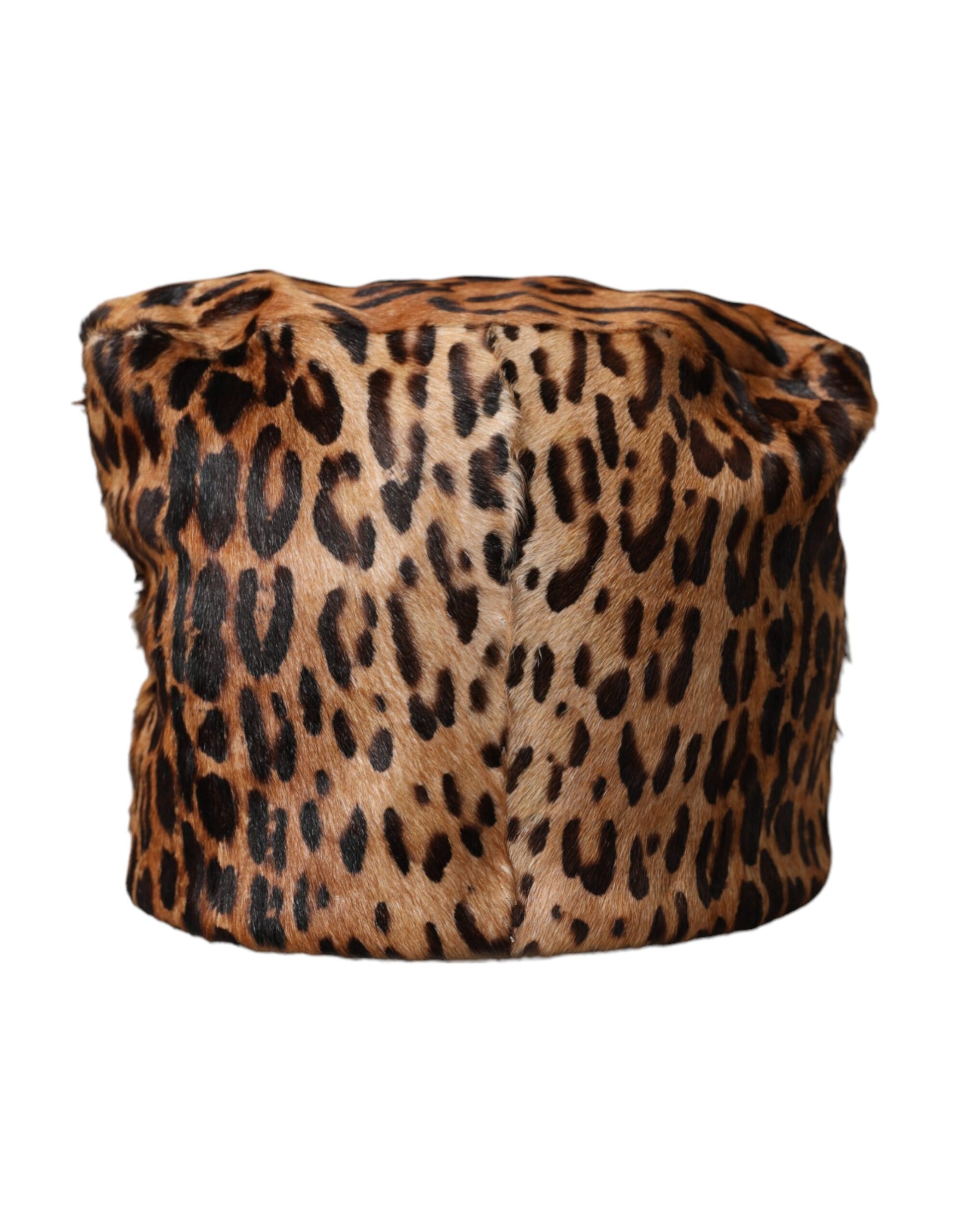 Brown Leopard Fur Women Bucket Hat-Dolce & Gabbana-LabelTerrace.com