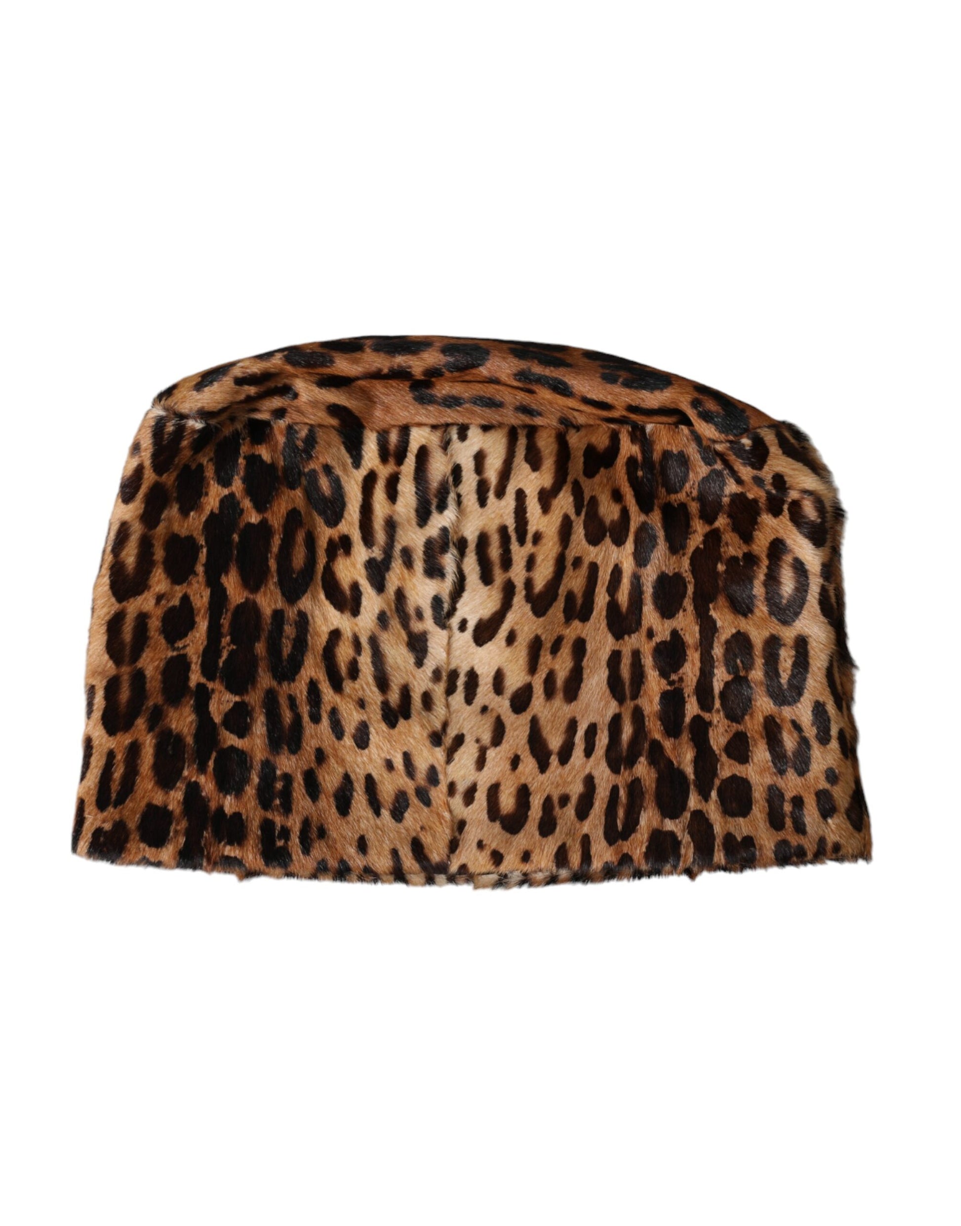 Brown Leopard Fur Women Bucket Hat-Dolce & Gabbana-LabelTerrace.com