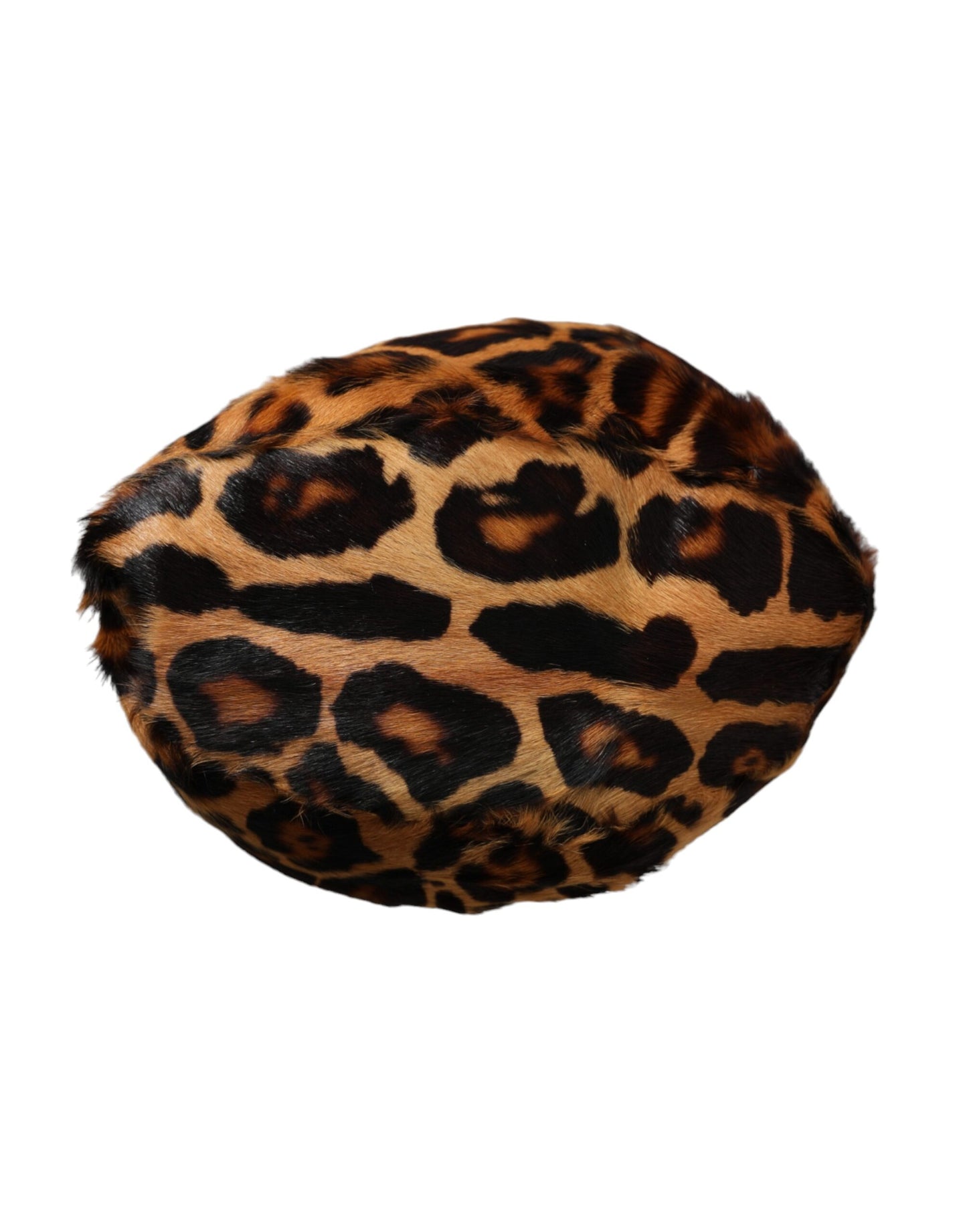Brown Leopard Fur Women Bucket Hat-Dolce & Gabbana-LabelTerrace.com