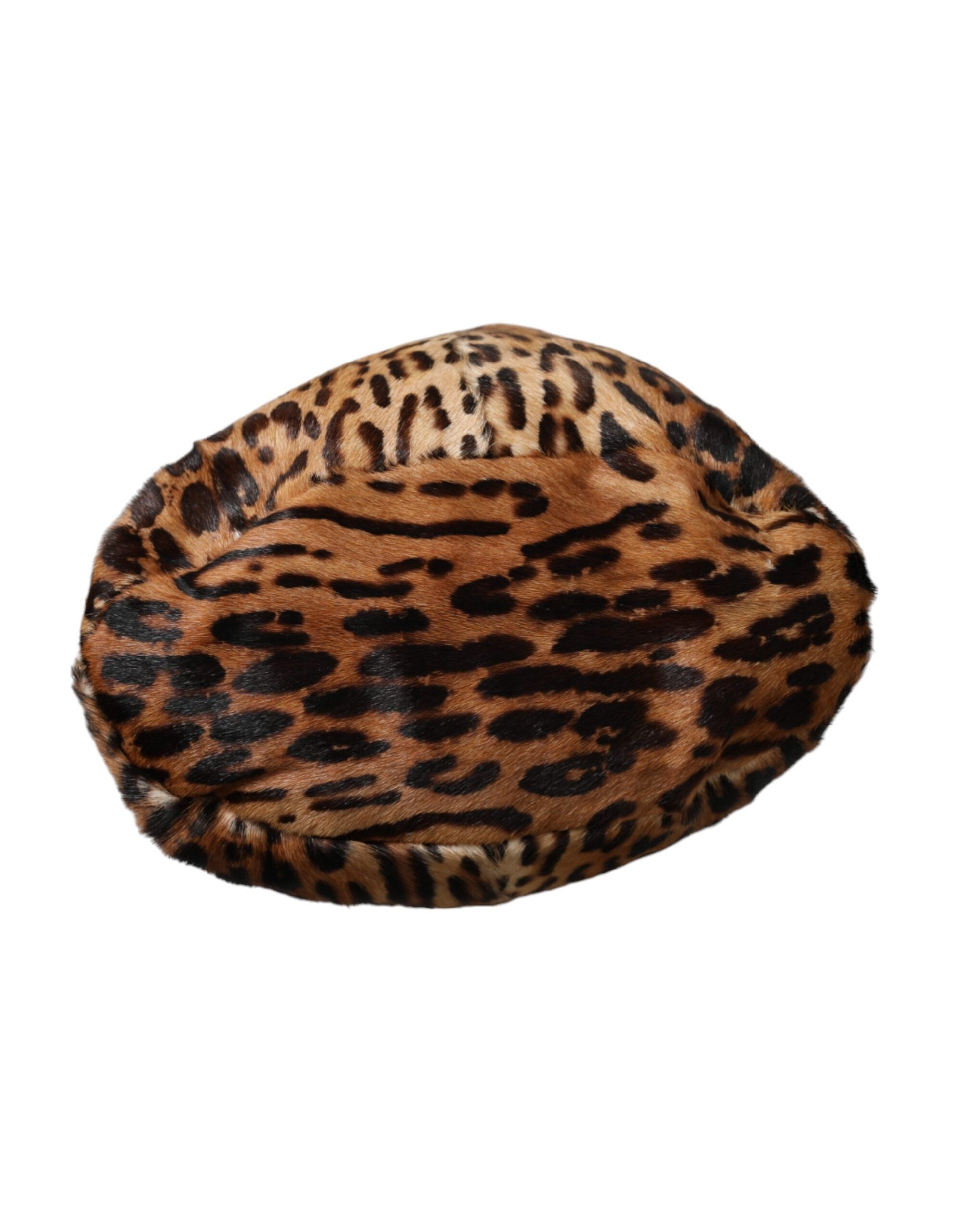 Brown Leopard Fur Women Bucket Hat-Dolce & Gabbana-LabelTerrace.com