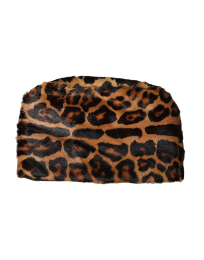 Brown Leopard Fur Women Bucket Hat-Dolce & Gabbana-LabelTerrace.com