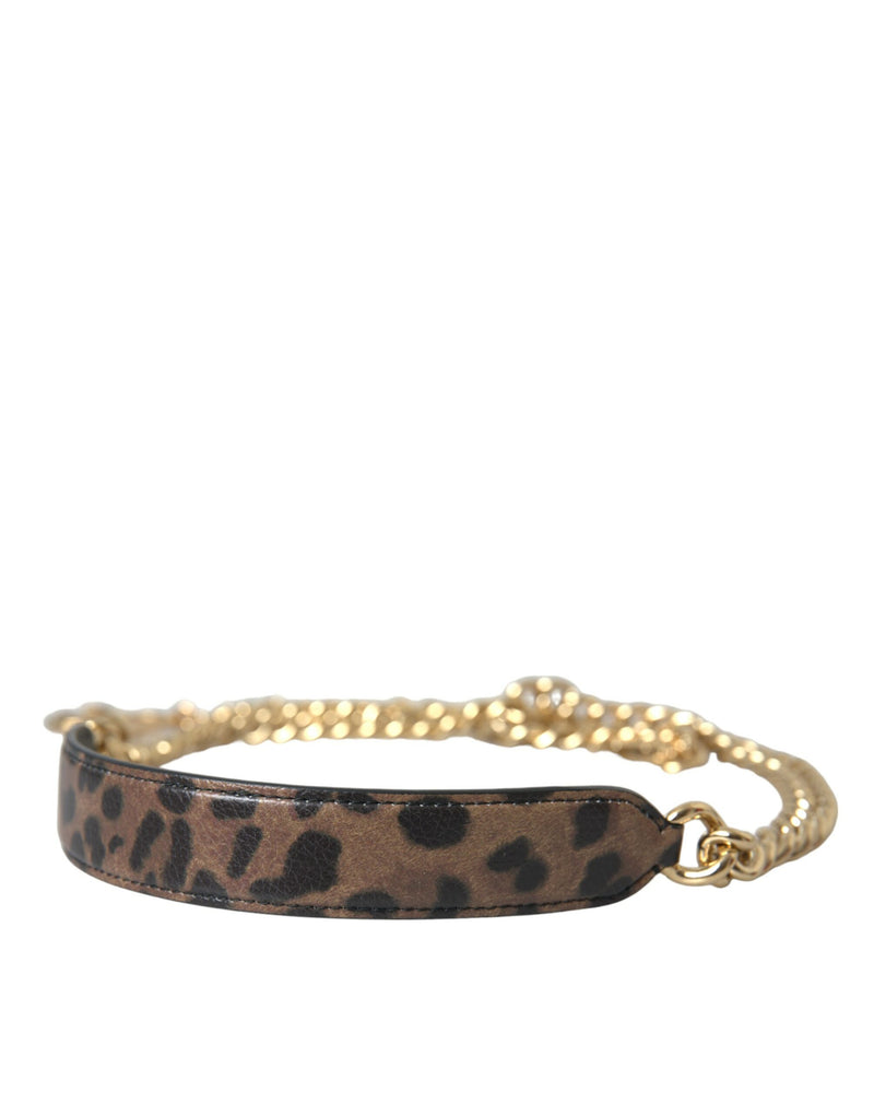 Brown Leopard Handbag Accessory Shoulder Strap-Dolce & Gabbana-LabelTerrace.com