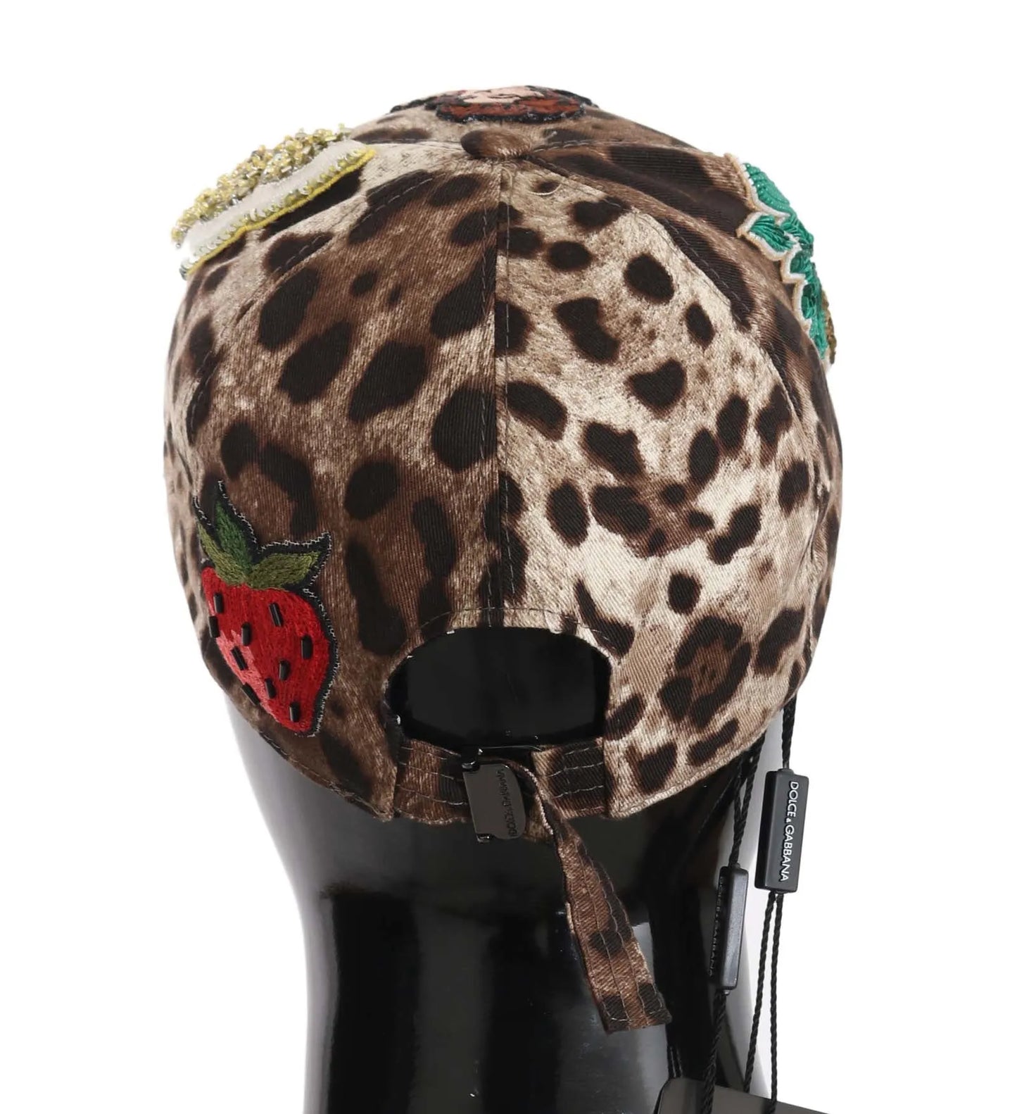 Brown Leopard Sequin Sicily Applique Baseball Hat-Dolce & Gabbana-LabelTerrace.com