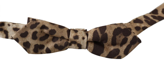 Brown Leopard Silk Adjustable Neck Papillon Men Bow Tie-Dolce & Gabbana-LabelTerrace.com