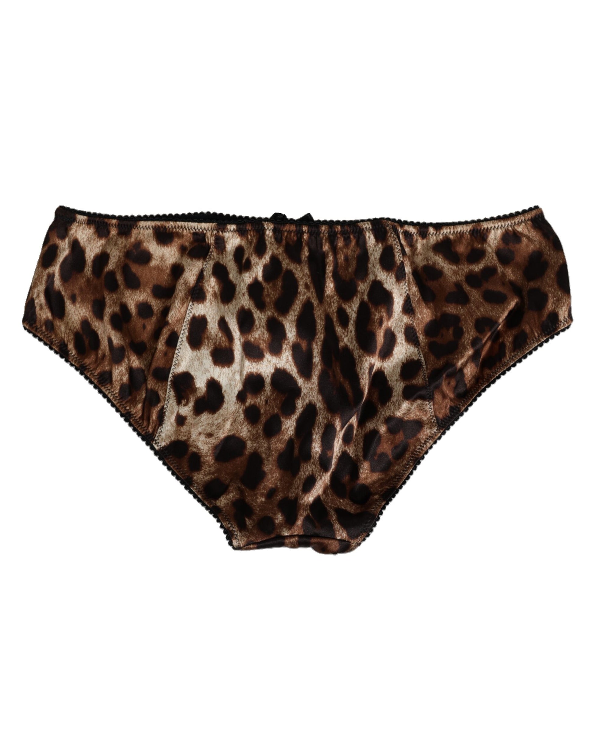 Brown Leopard Silk Mid Waist Panty Underwear