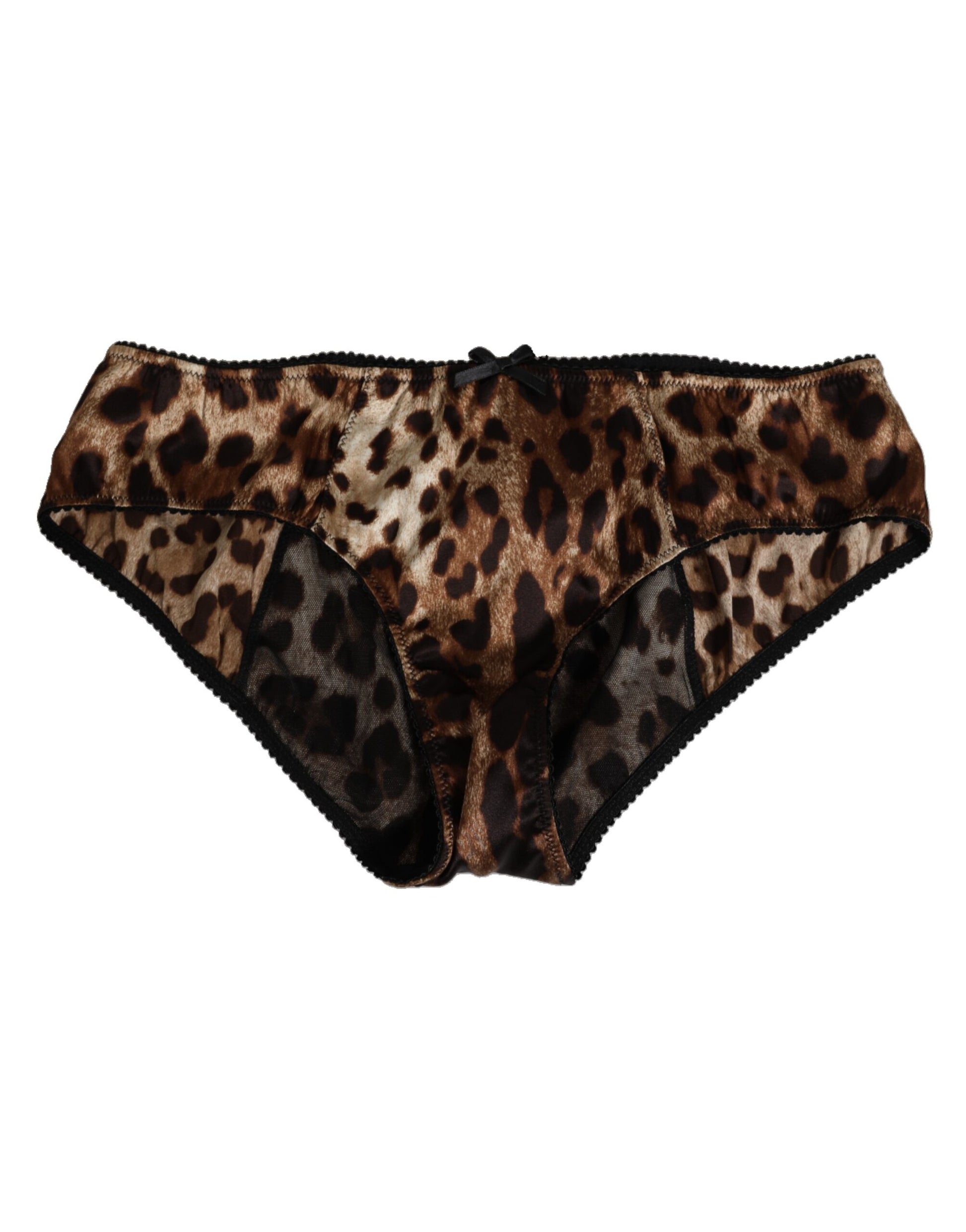 Brown Leopard Silk Mid Waist Panty Underwear