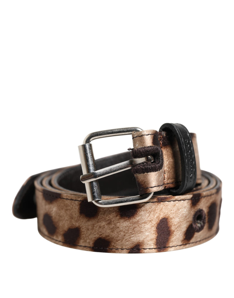 Brown Leopard Silver Metal Buckle Belt-Dolce & Gabbana-LabelTerrace.com