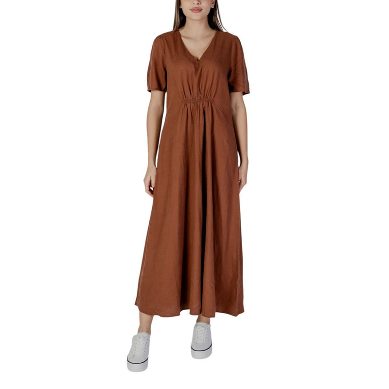 Brown Linen Long Dress