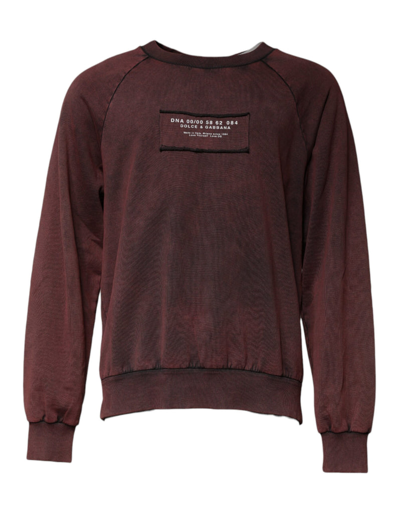 Brown Logo Cotton Crew Neck Pullover Sweater-Dolce & Gabbana-LabelTerrace.com