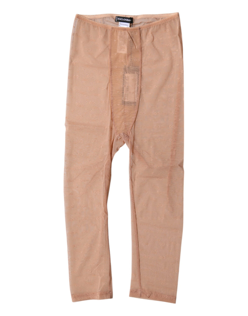 Brown Logo Lace Lingerie Cropped Tight Underwear-Dolce & Gabbana-LabelTerrace.com