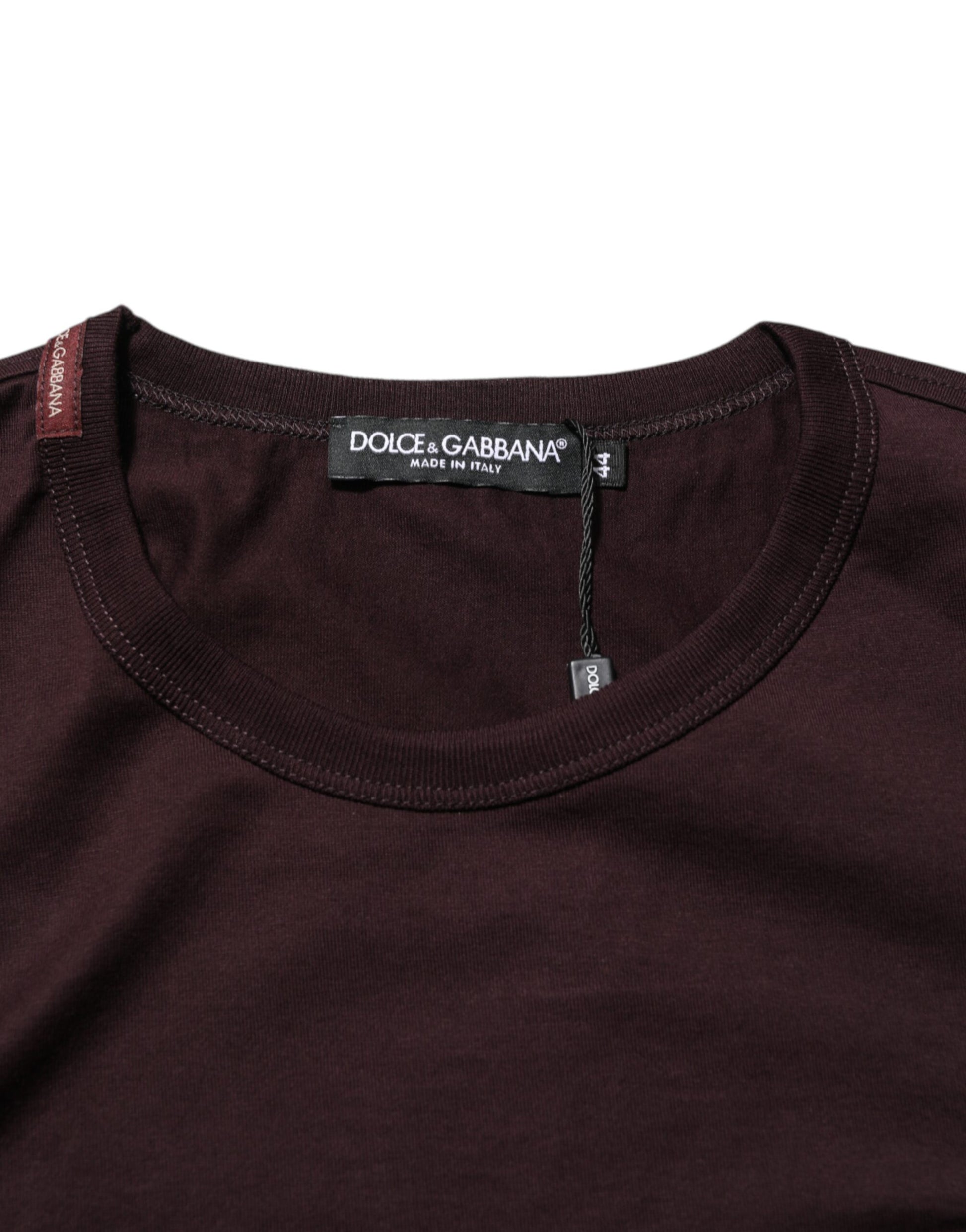 Brown Logo Plaque Cotton Crew Neck T-shirt