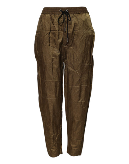 Brown Mid Waisted Women Sweatpants Pants-Dsquared²-LabelTerrace.com