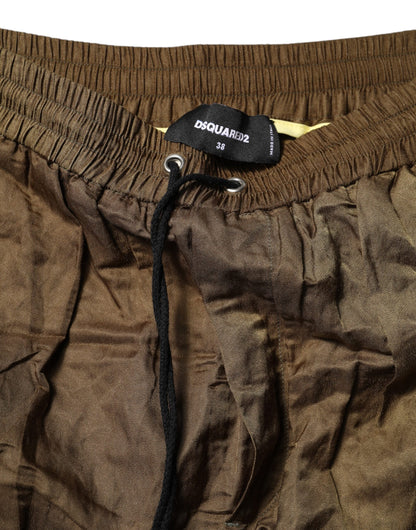 Brown Mid Waisted Women Sweatpants Pants-Dsquared²-LabelTerrace.com