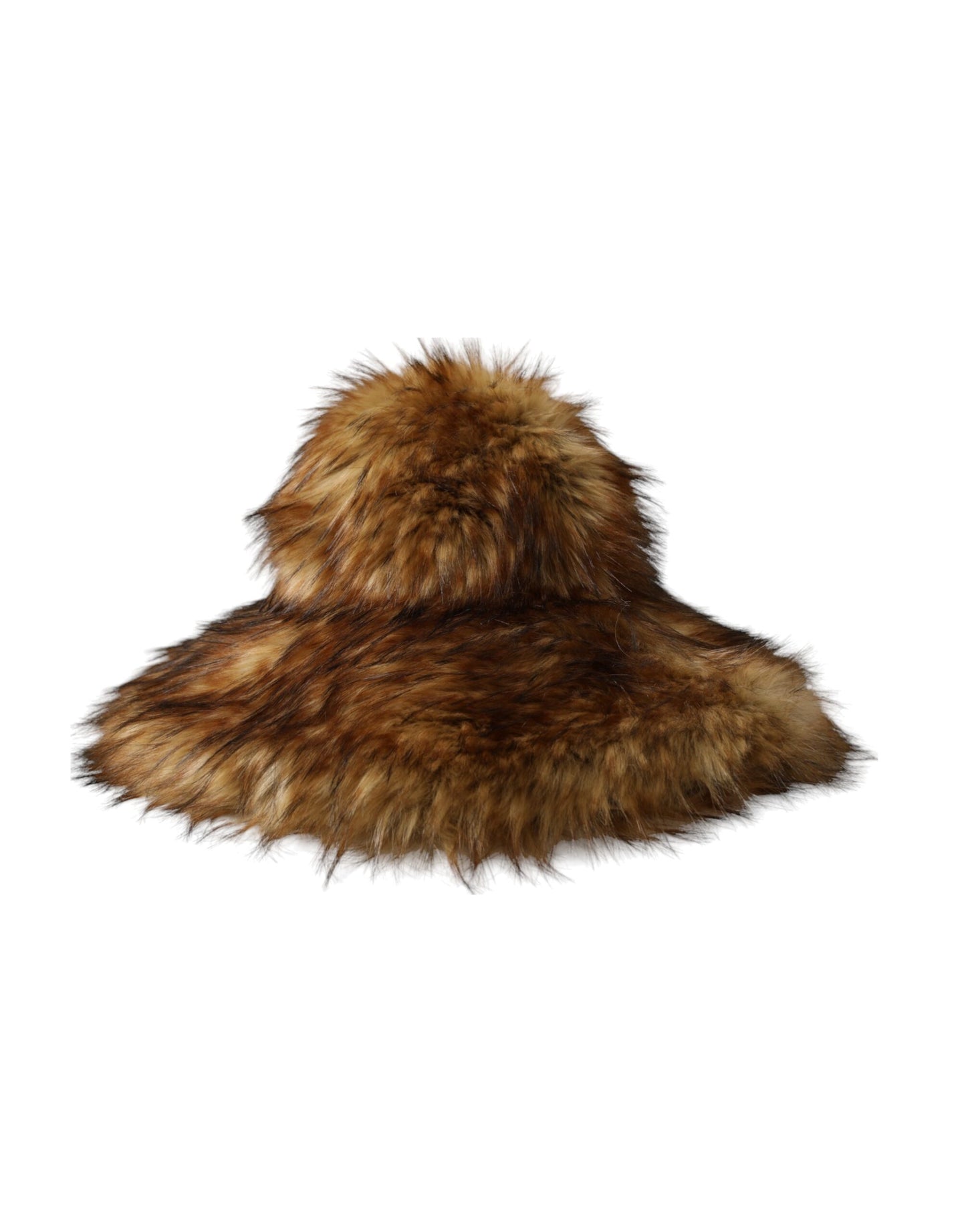 Brown Modacrylic Faux Fur Bucket Hat-Dolce & Gabbana-LabelTerrace.com