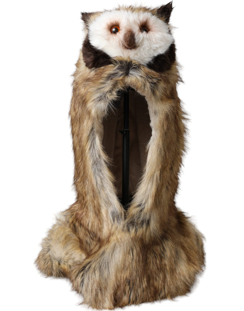 Brown Owl Faux Fur Whole Head Cap Hat-Dolce & Gabbana-LabelTerrace.com