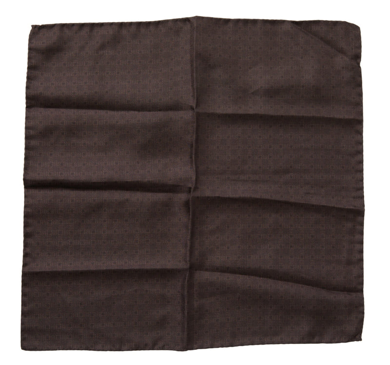 Brown Patterned Silk Square Handkerchief Scarf-Dolce & Gabbana-LabelTerrace.com