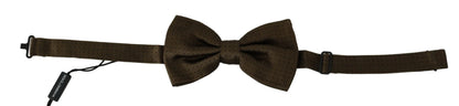 Brown Polka Dots Silk Adjustable Neck Papillon Men Bow Tie-Dolce & Gabbana-LabelTerrace.com