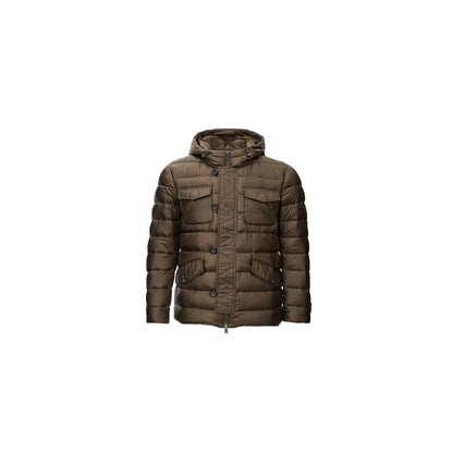 Brown Polyamide Men's Waterproof Jacket-Add-LabelTerrace.com