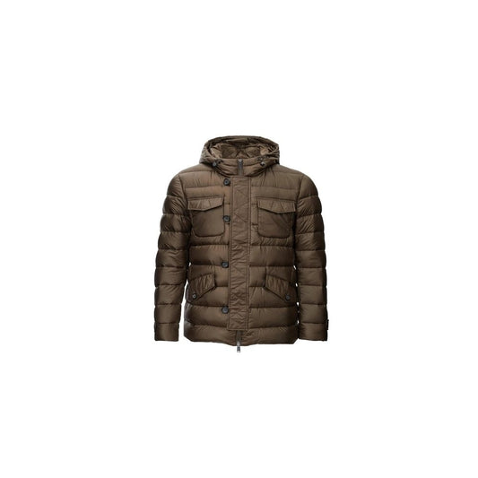 Brown Polyamide Men's Waterproof Jacket-Add-LabelTerrace.com