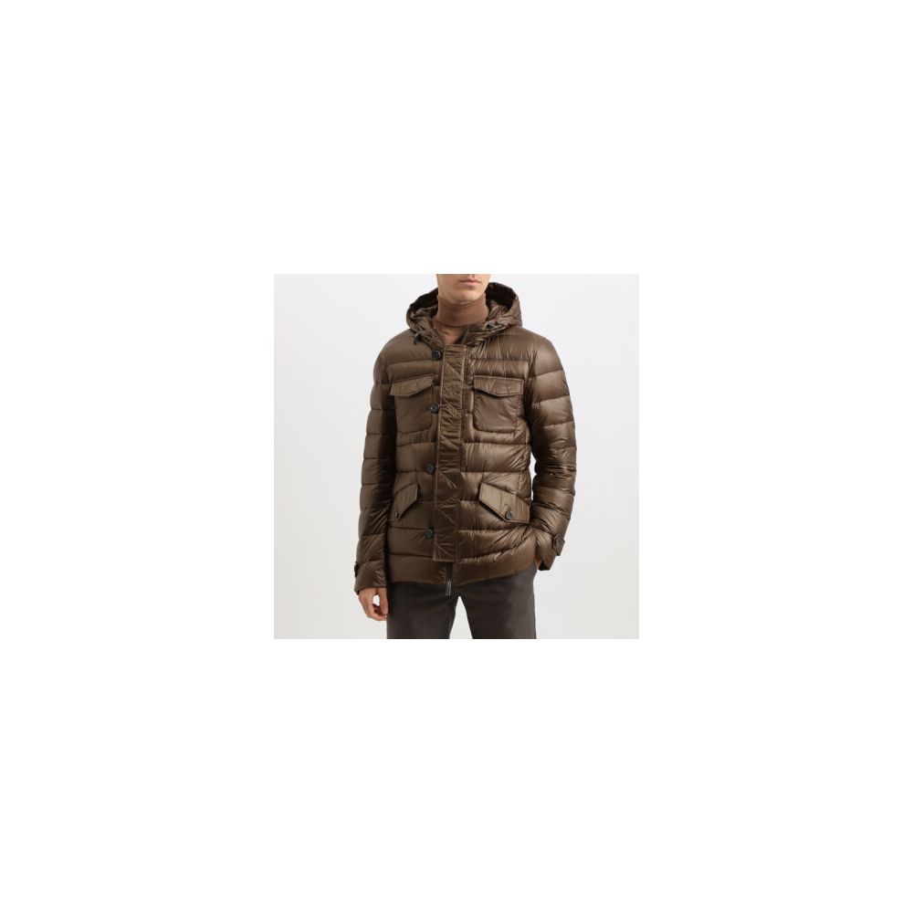 Brown Polyamide Men's Waterproof Jacket-Add-LabelTerrace.com