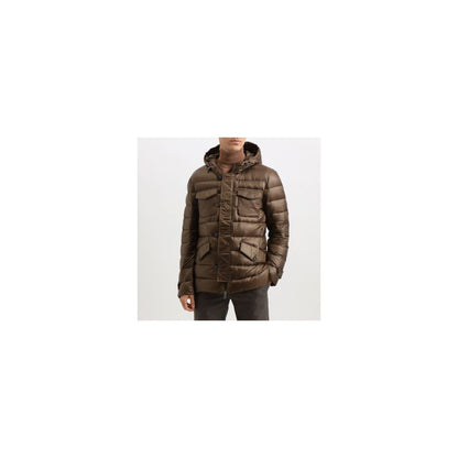 Brown Polyamide Men's Waterproof Jacket-Add-LabelTerrace.com