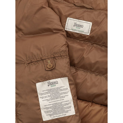 Brown Polyamide Sleveless Jacket-Herno-LabelTerrace.com