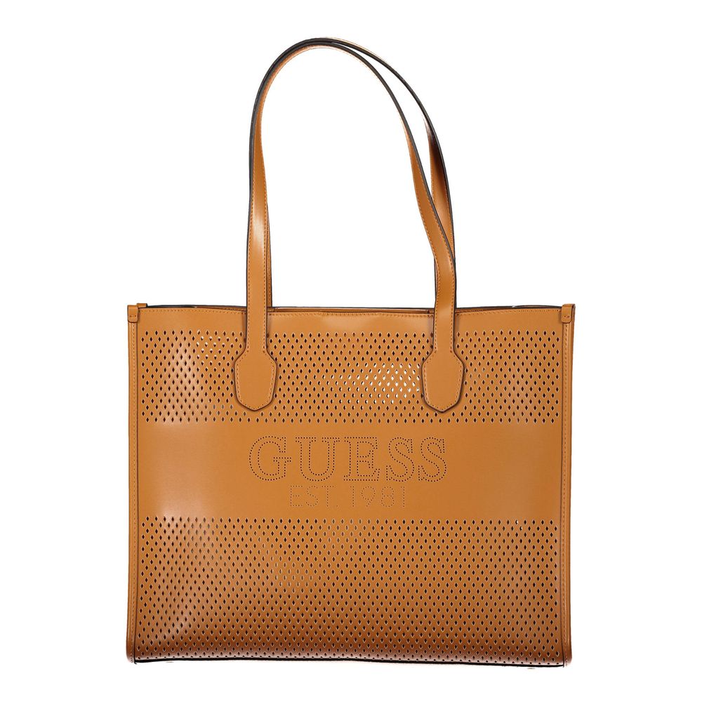 Brown Polyethylene Handbag-Guess Jeans-LabelTerrace.com