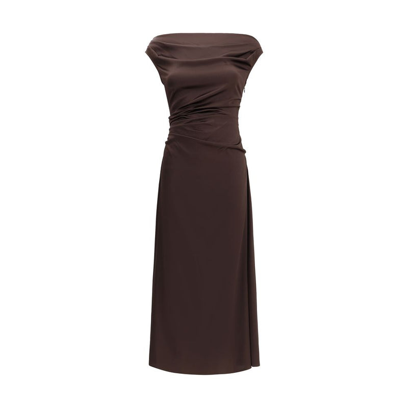 Brown Silk Cocktail Dress